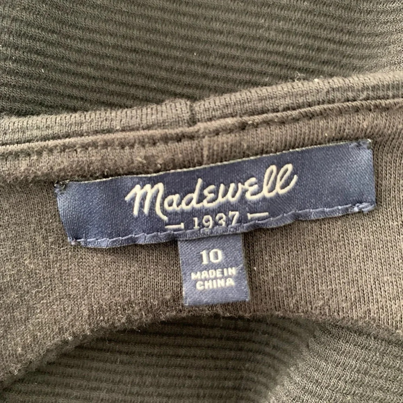 MADEWELL textured  fit and flare with back cut out, black sleeveless dress, 10 - Picture 6 of 16